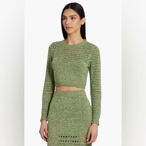 NWOT Amanda Uprichard Green Knit ‘Jayla’ Top